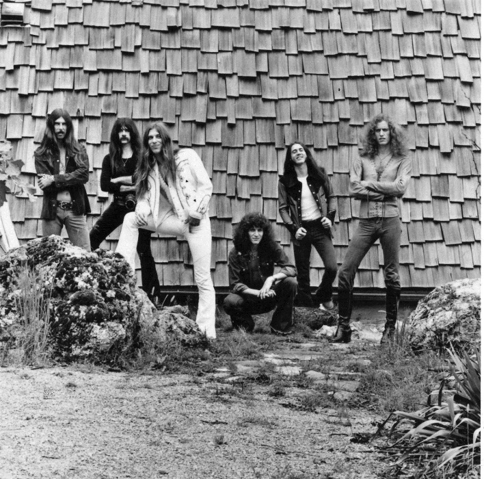 Black Oak Arkansas entre 1972 et 1974 : Harvey Jett - Rickie Lee Reynolds - Jim Dandy - Stanley Knight - Pat Daugherty